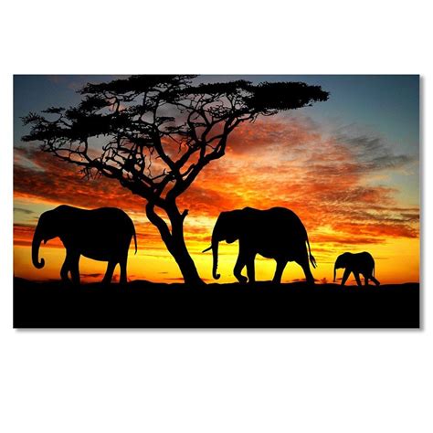 W239 Elephants Unframed Art Wall Canvas Prints For Home Decorations