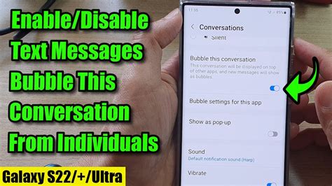 Galaxy S S Ultra How To Enable Disable Text Messages Bubble This