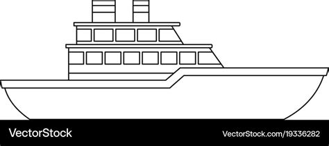 Military ship icon outline style Royalty Free Vector Image