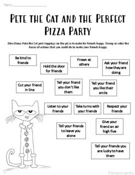 Pete the Cat and the Perfect Pizza Party Activity | TpT