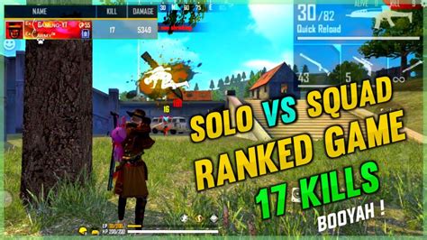 Free Fire Solo Vs Squad Ranked Game Play Kills E Gaming Yt