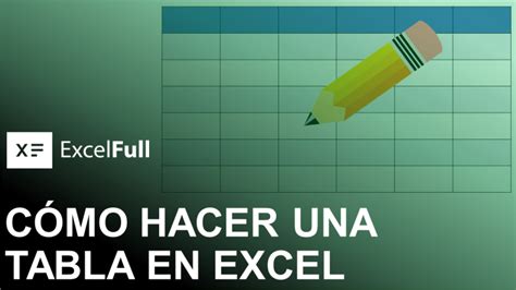 C Mo Hacer Una Tabla En Excel Excelfull