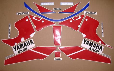 Yamaha Fzr 1000 3le 1991 Complete Decals Set White Red Version Moto