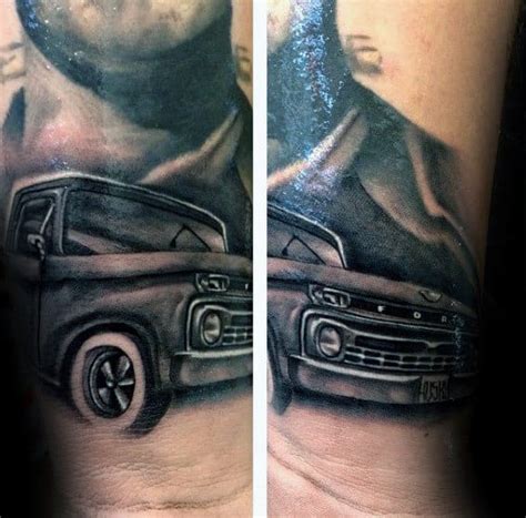 60 Truck Tattoos For Men Vintage And Big Rig Ink Design Ideas