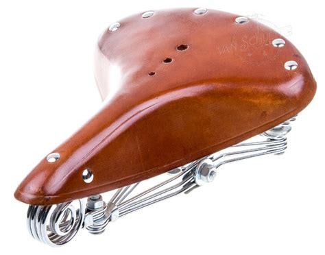 Retro Leather Bicycle Saddle Van Schultze Classic 30x23 Honey Brown