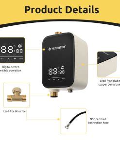 PROZRTED Digital Smart Instant Hot Water Recirculating Pump System With Built In Thermostat