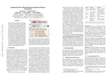 Neighboring Words Affect Human Interpretation Of Saliency Explanations