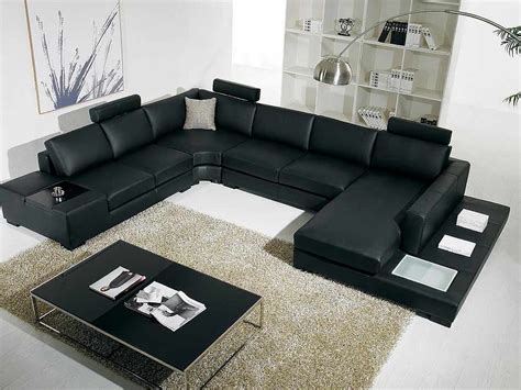 T35 White Leather Sectional Sofa | Leather Sectionals