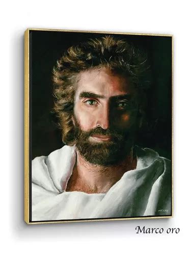 Cuadro Canvas Rostro Cristo Con Marco Flotante 50x70cm Meses Sin Interés