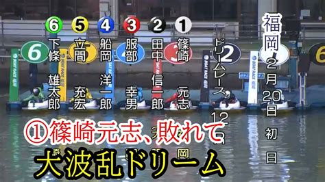 【福岡競艇ドリーム】大波乱①篠崎元②田中信③服部④船岡⑤立間⑥下條 Youtube