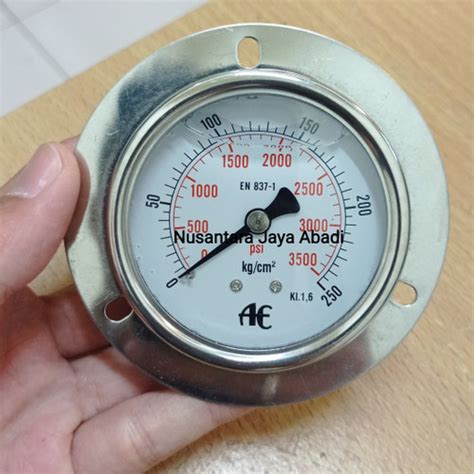 Jual Pressure Gauge Payung Stainless 2 1 2 Inchi 250 Bar 3500 Psi AE