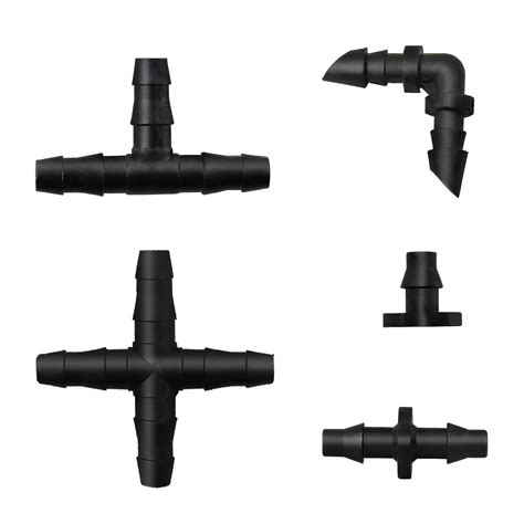 Irrigation Fittings Kit Drip Irrigation Barbed Connectors For 14 Inch Tubing Flower Pot