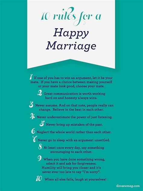 10 Rules For A Happy Marriage Happy Marriage Quotes Happy Marriage