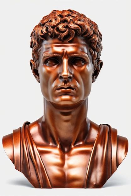 Busto De Cobre Hiperrealista De Un Hombre En Estilo Italiano Antiguo