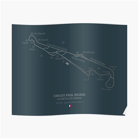 Circuit Paul Ricard Race Track Map France Poster For Sale By EMo1