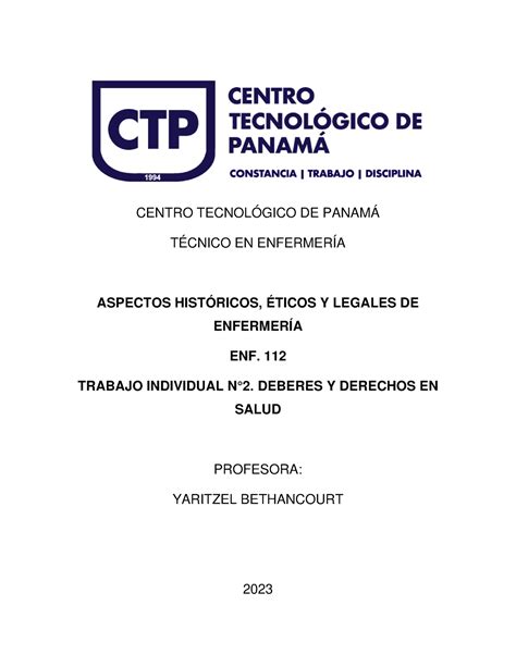 Trabajo Individualn 2 CENTRO TECNOLÓGICO DE PANAMÁ TÉCNICO EN