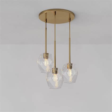 Sculptural Glass 7 Light Pebble Chandelier Clear West Elm