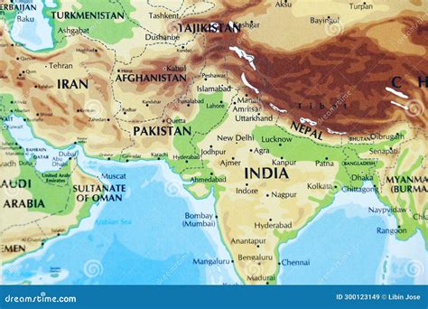 World Map of Asia Continent with India, Pakistan, Nepal, China, Iran ...