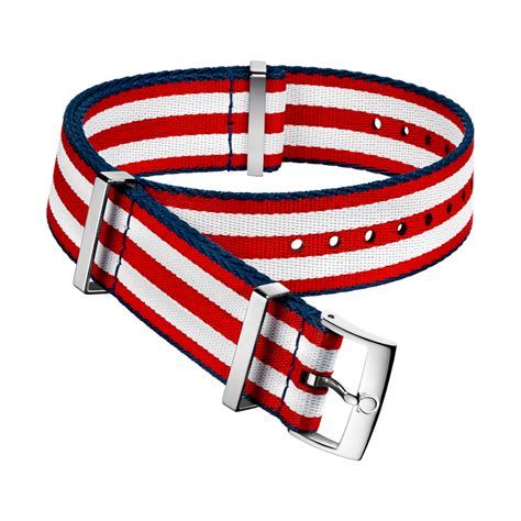 Nato Straps Polyamide 5 Stripe Red And White Strap With Blue Borders