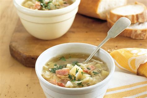 Cabbage, bacon and potato soup