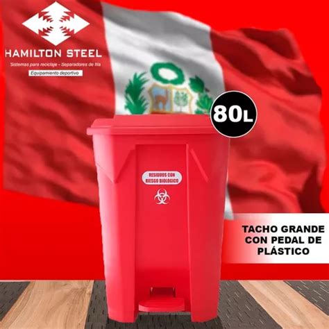 Tacho 80 Litros Sistema Con Pedal Plastico Uso Segun Color Cuotas Sin