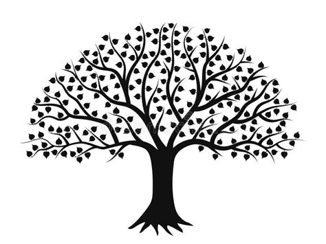 The Bodhi Tree Silhouette Icon Template Enlightenment Of Buddha Stock