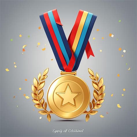 Reward Certificate With Gold Medal Vector Icon Illustration Certificate