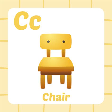 flashcard for kids, chair vector 8489679 Vector Art at Vecteezy