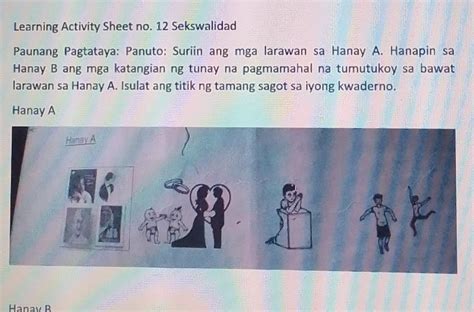 Activity Sheet No 12 Sekswalidad Paunang Pagtataya Panuto Suriin Ang