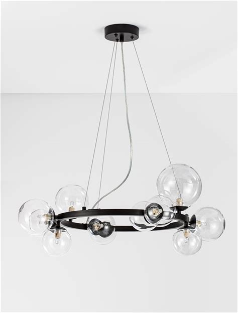 Nova Luce Modern Pendant Glass Luminaires Odillia Matt Black