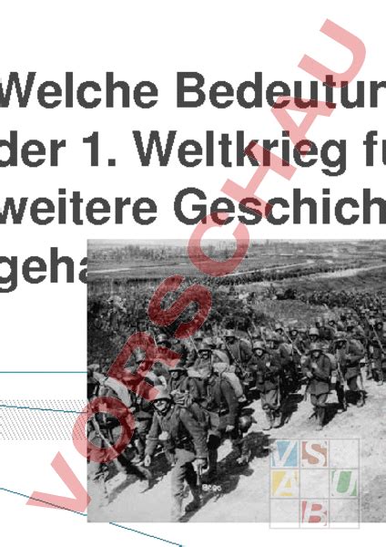 Arbeitsblatt Bedeutung Des 1 Weltkrieges Geschichte Neuzeit