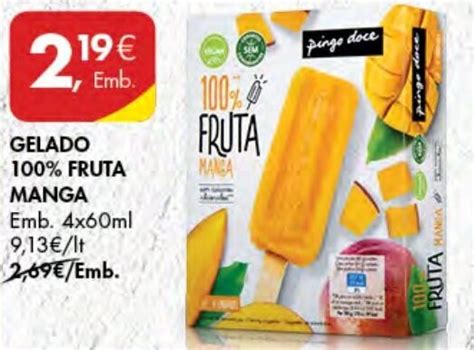 Promoção Gelado Fruta Manga 4 x 60ml em Pingo Doce