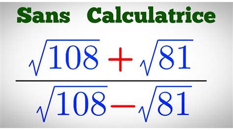 Simplifie Sans La Calculatrice Maths Olympiades Youtube