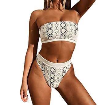 Amazon Bikini Set Women Summer Fashion Sexy Snake Skin Print