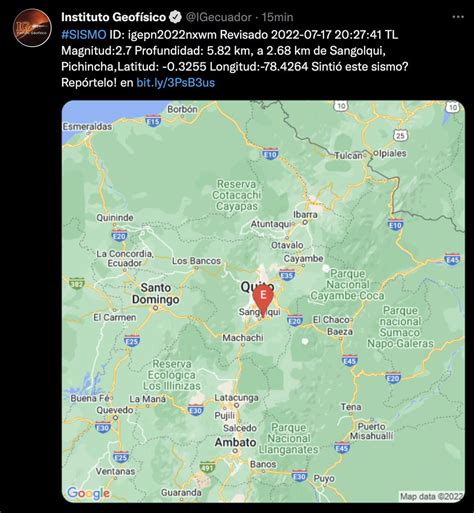 Ecuadorinmediato On Twitter URGENTE IGecuador Alerta De Un Sismo