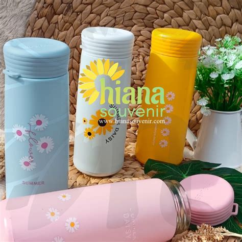 Jual BOTOL SUMMER DAISY CETAK CUSTOM TUMBLER KACA BOTOL DAISY CETAK