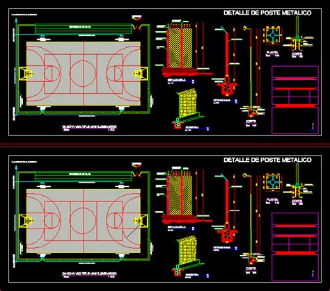 Planos De Cancha D Gradas En Dwg Autocad Proyectos Centros Hot Sex