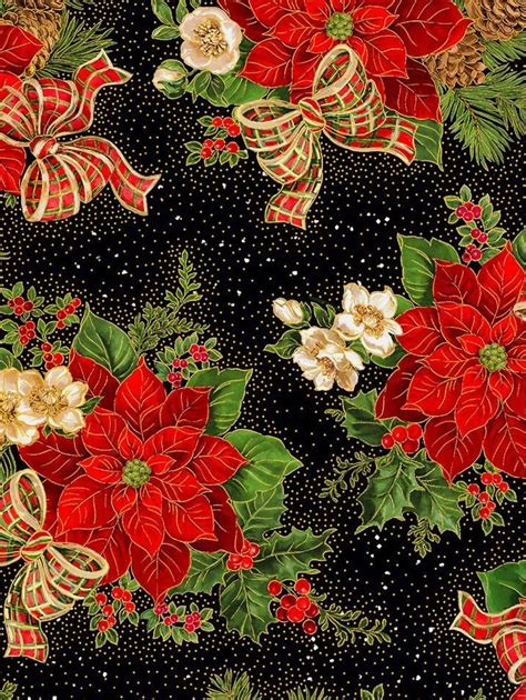 Holiday Floral Fabric Yardage Fabric Kaleidoscope Quilting Timeless