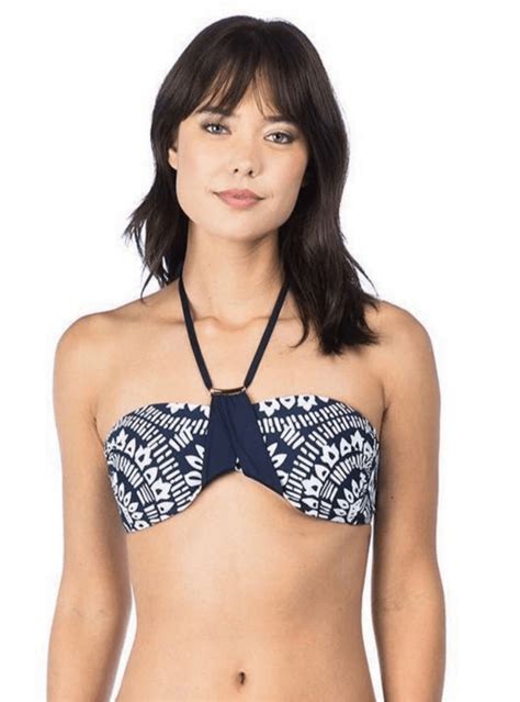 Trina Turk Indochine Bandeau Top Swimsuit Bikini Azte… Gem