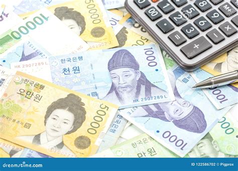 South Korea Won Money Bills in Different Value Stock Photo - Image of ...