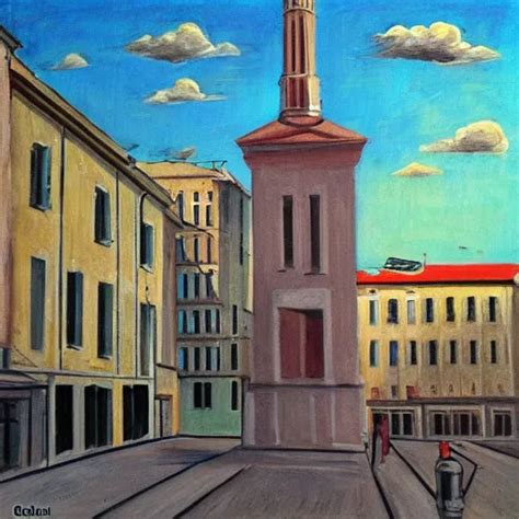 Streets Of Zagreb In The Style Of Giorgio De Chirico Stable