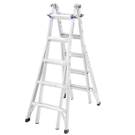 Werner 22 Ft Aluminum Telescoping Multi Position Ladder With 250 Lb