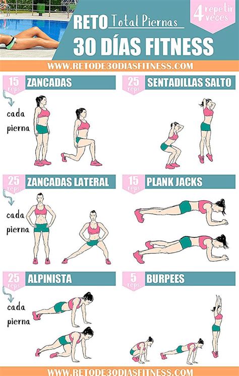 Piernas Bonitas Y Tonificadas Workouts Fitness Reto De 30 Días Fitness Rutinas De