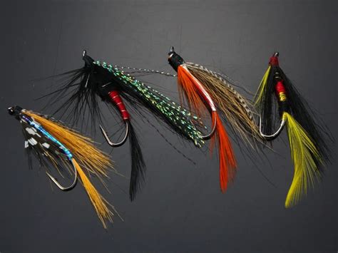 St Cke Lachs Einzel Fliegen Schwarz Orange Meer Lachs Forelle Fly