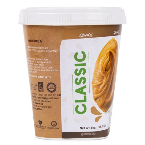 Flavor Salted Gleenz Classic Peanut Butter Crunchy Paste Quantity