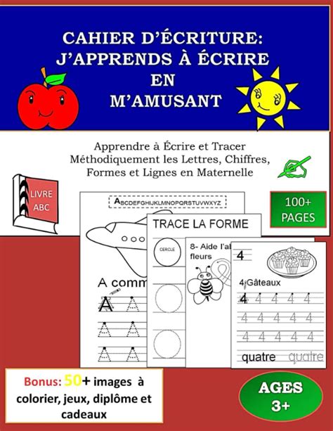 Buy Cahier dÉcriture J Apprends à Écrire en m Amusant Apprendre à