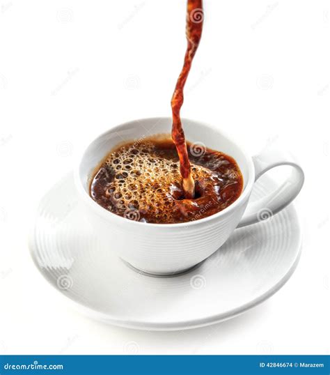 Coffee Pouring Into Cup Stock Photo Image Of Pouring 42846674