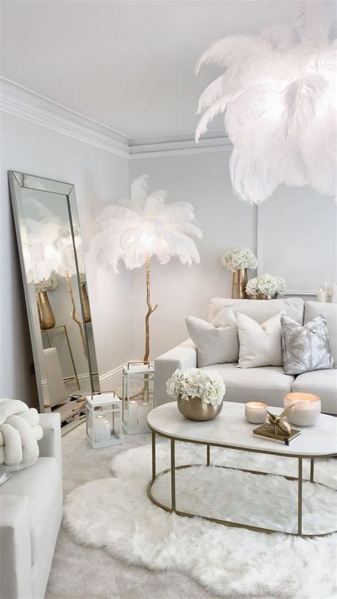 Cosy Cream And Gold Glam Neutral Living Room White Living Room Decor