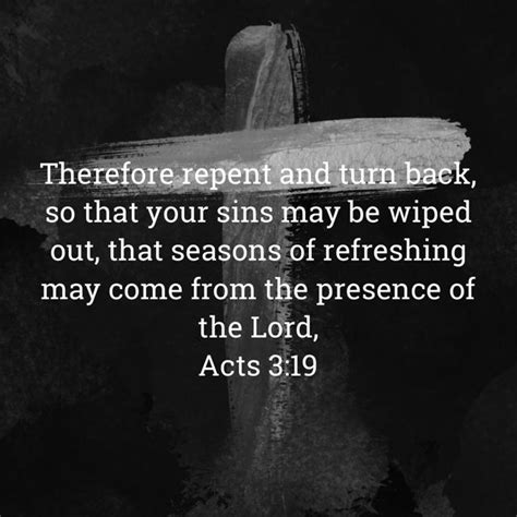 Acts 3 19 Therefore Repent And Turn Back So That Your Sins May Be