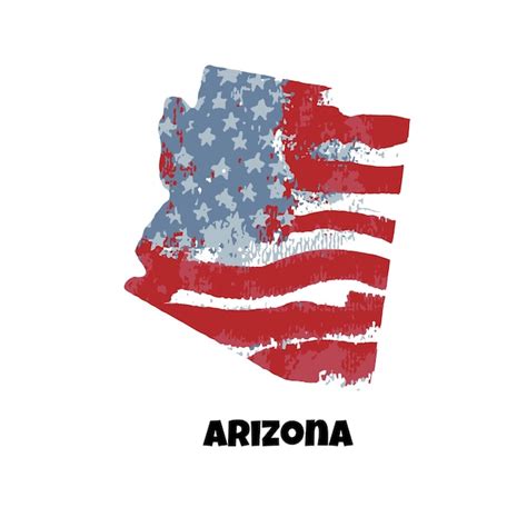 USA Staat Arizona Amerikanische Flagge Aquarell Hintergrund Premium